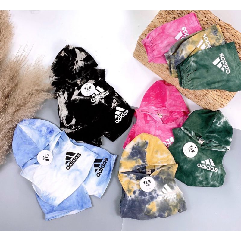 Bộ đồ das loang phối mũ bé gái BO036 Sét sát nách chất cotton mềm mát size 8-12kg ( sơ sinh - 5 tuổi)