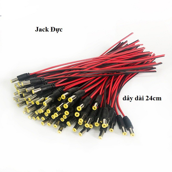 Jack nối nguồn đực cái 5.5mm có dây 24cm