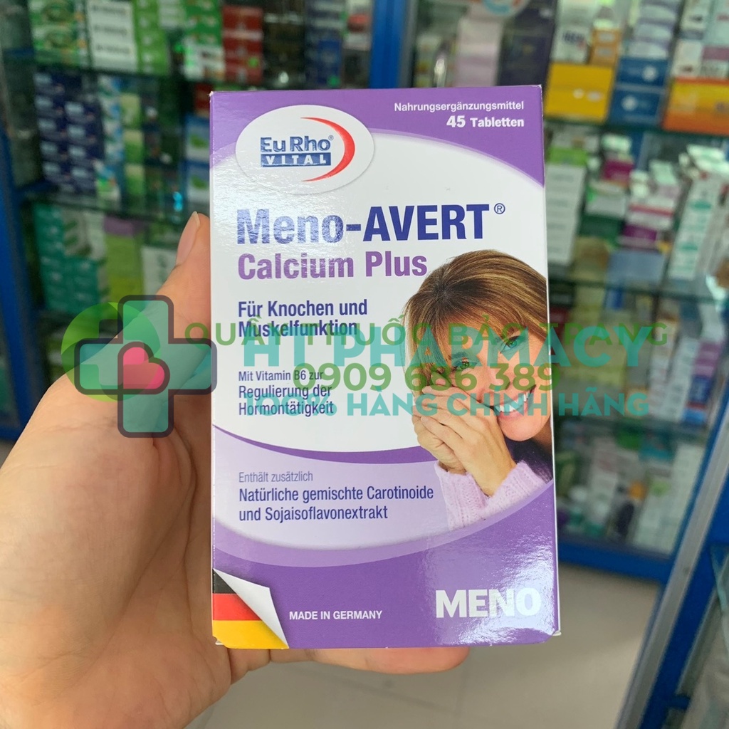 Viên Uống Nội Tiết Tố Nữ EuRho Vital Meno AVERT Calcium Plus (45 Viên)