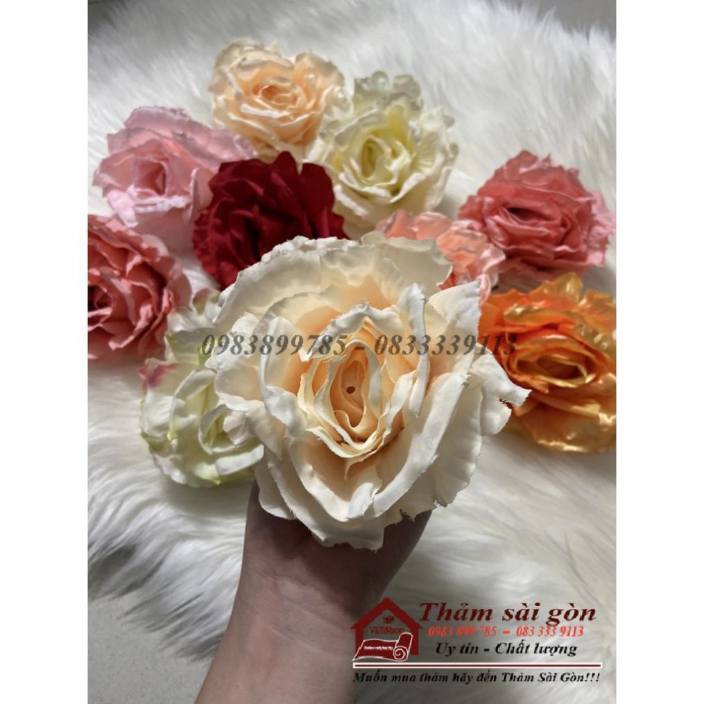 Đầu bông hoa hồng đại size khủng 14cm - hoa giả