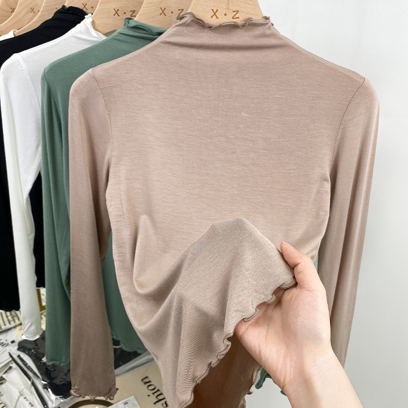 Áo Thun Cổ Lọ Dài Tay Mềm Mại Thoải Mái Thời Trang Cho Nữ 56952