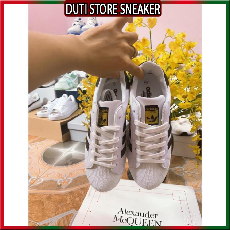 GIày superstar mũi sò màu trắng sọc đen, giày thể thao adidas nam nữ cao cấp sezi 36_43