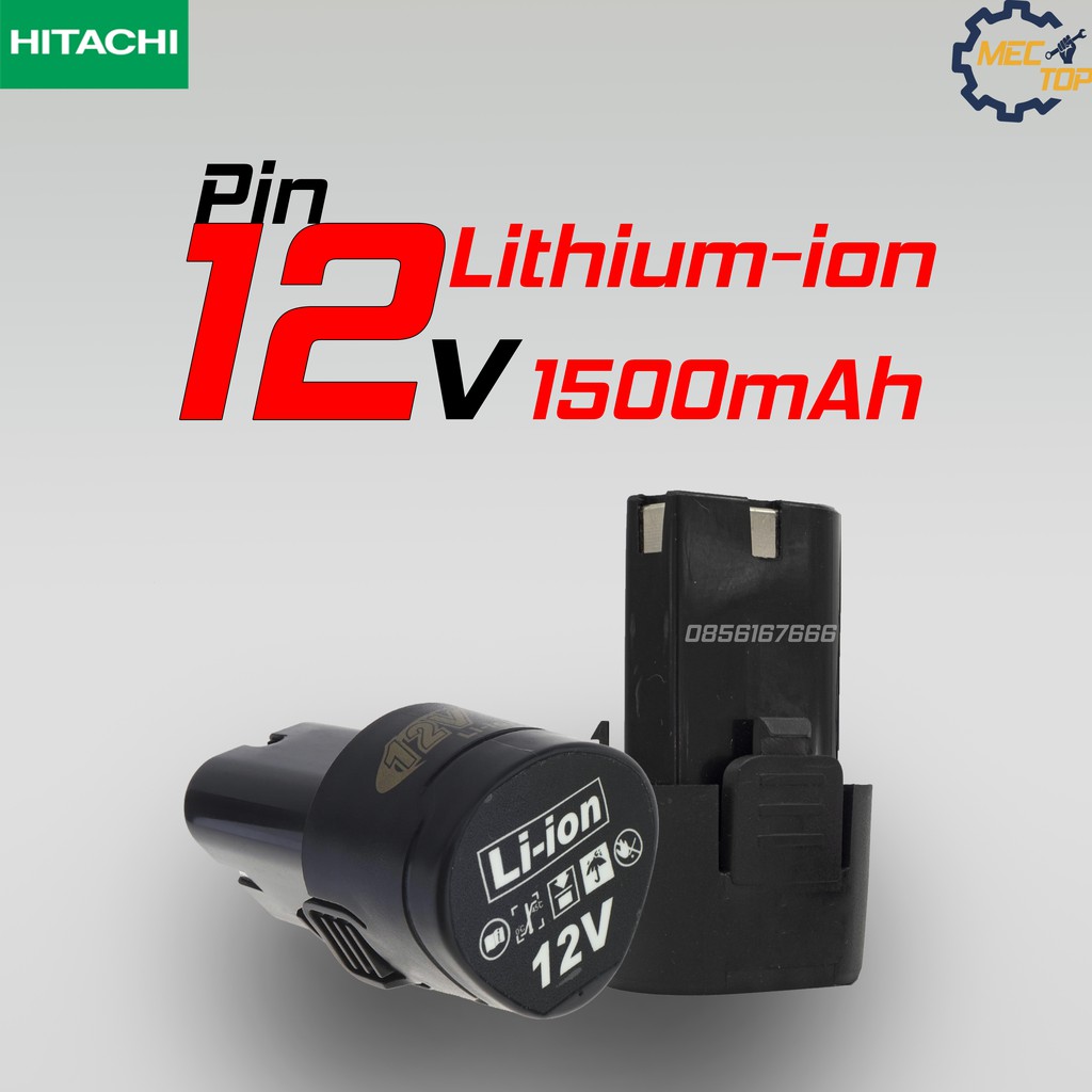 Khoan pin đa năng HITACHI 12v - máy bắt vít cầm tay HITACHI 12v - Khoan gỗ, sắt - vặn vít