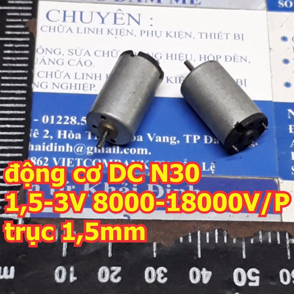 5 cái động cơ DC N30 1,5-3V 8000-18000V/P trục 1,5mm, dạng tròn kde2594
