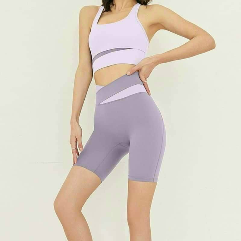 Set Đồ Tập Gym Yoga Lửng Cáo Cấp, Bộ Tập Thể Thao Áo Bra Kèm Quần Lửng [Ảnh Chụp Thật] - OS006