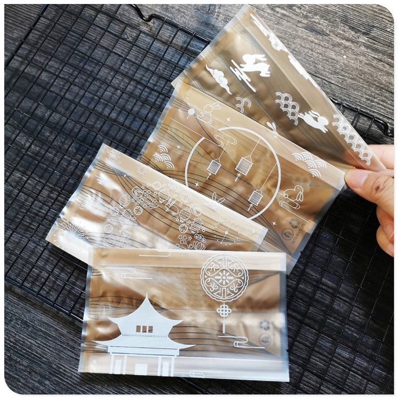 Túi bánh trung thu 150g hàn miệng túi 4 mẫu thỏ