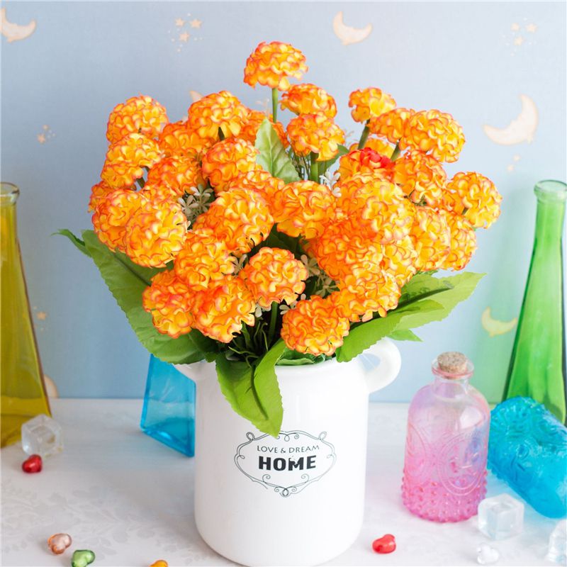 Bó 9 Bông Cẩm Chướng Giả Bằng Lụa Dùng Trang Trí Tiệc Cưới