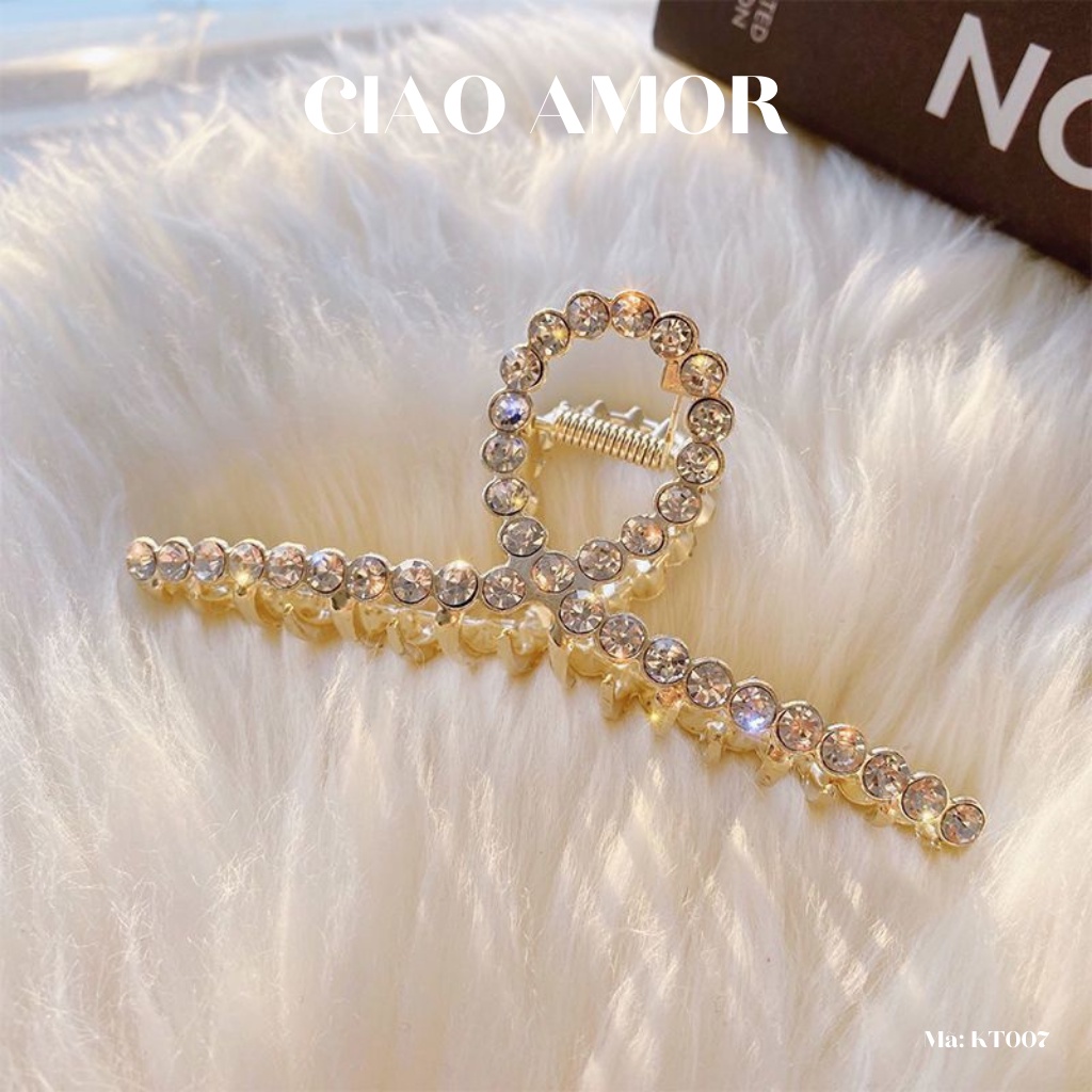 Kẹp tóc nữ , kẹp càng cua đính đá to bản Thời trang Hàn Quốc - Phụ kiện tóc Ciao Amor - Mã KT007