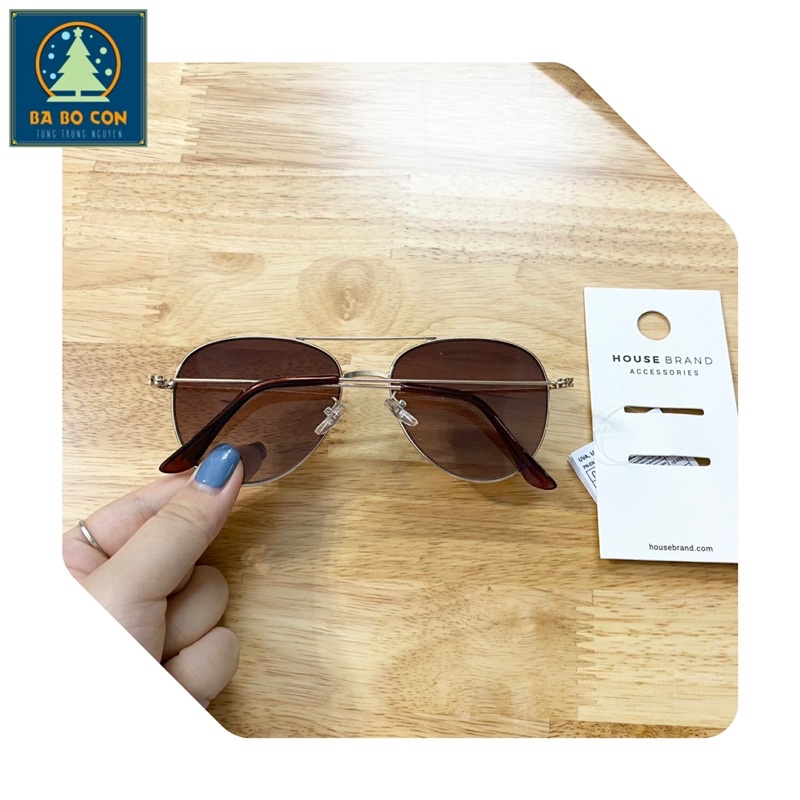 Kính House dáng phi công màu tra tuyệt đẹp, Nam nữ đều đeo đẹp, kính đầy đủ tem mác và bill mua hàng tại web house Balan