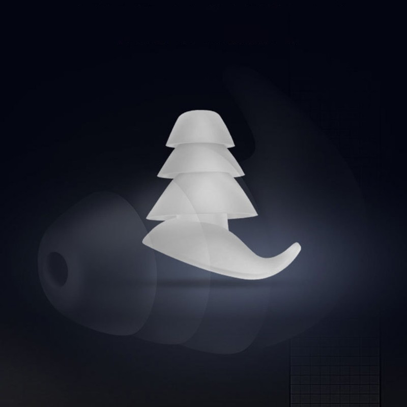 (Hàng Mới Về) 1 Cặp Nút Bịt Tai Bằng Silicon 3 Lớp Chống Ồn Khi Ngủ Tiện Dụng