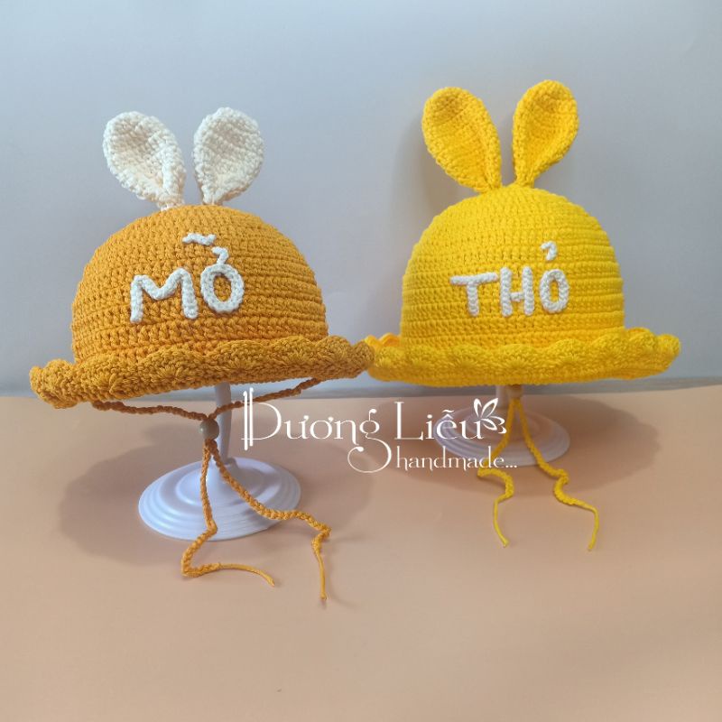 Nón Tai Thỏ Cho Bé Trai Bé Gái Có Thêu Tên Theo Yêu Cầu