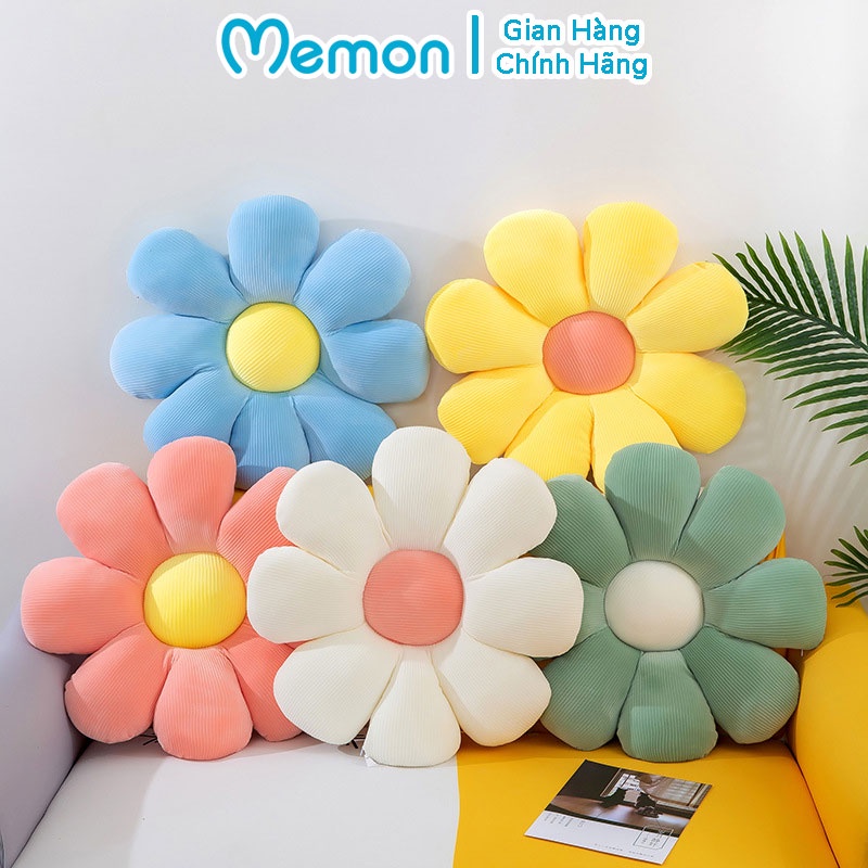 Gối Tựa Đệm Ngồi Bông Hoa Chất Liệu Nhung Mềm Mại Cao Cấp Memon