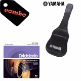 Bao da Guitar Yamaha 3 lớp + Bộ dây đàn Acoustic D'Addario EJ13 (Mỹ)