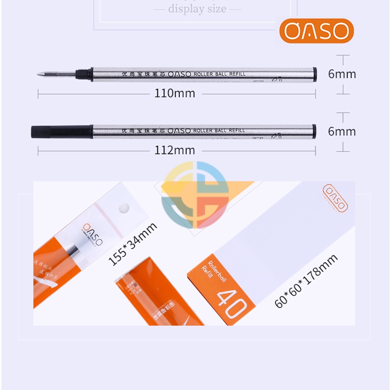 Ruột Bút RollerBall Refill Thương Hiệu PIMIO/PICASO-OASO Vỏ Hợp Kim, Dùng Được Cho Bút Dạ Bi Montblanc