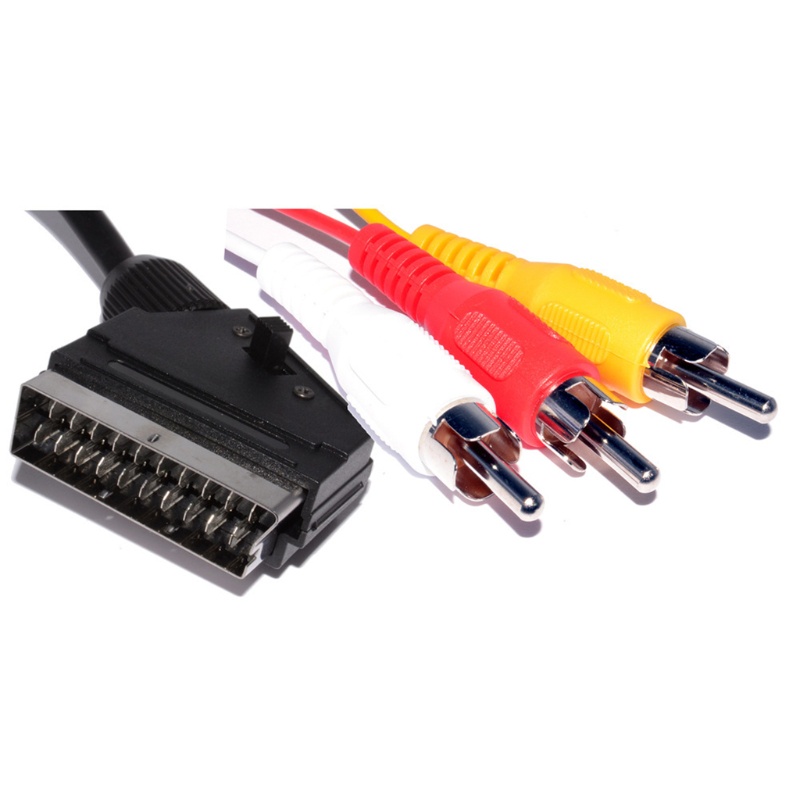 Dây cáp âm thanh video ROX dài 1.8m/6 cổng RGB Scart sang 3 RCA cho FC