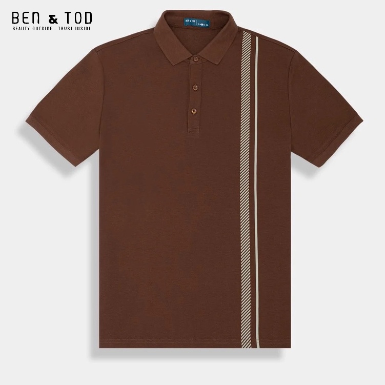 Áo thun polo nam phối sọc BEN & TOD form Regular cao cấp R1300BB094