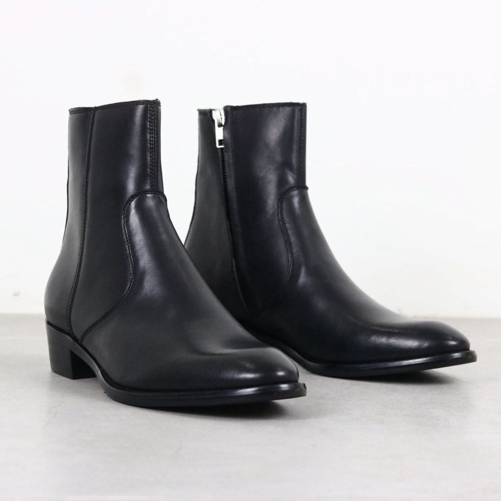 Zip Boots thời trang nam chất liệu da bò đế độn 4.5cm | BigBuy360 - bigbuy360.vn