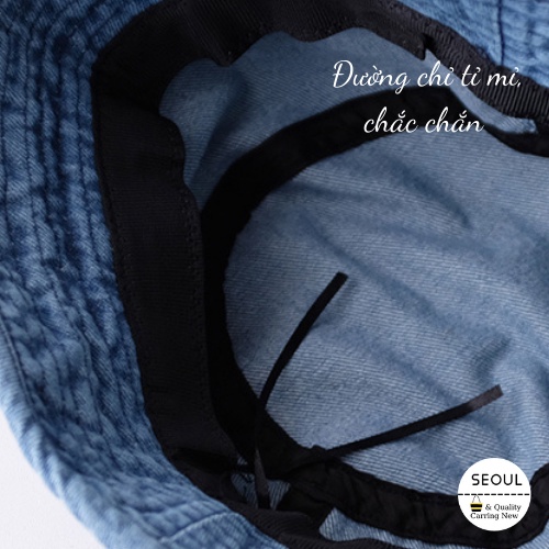 Mũ bucket Denim cao cấp, phong cách Nhật Bản, mũ vành tròn đẹp 2021