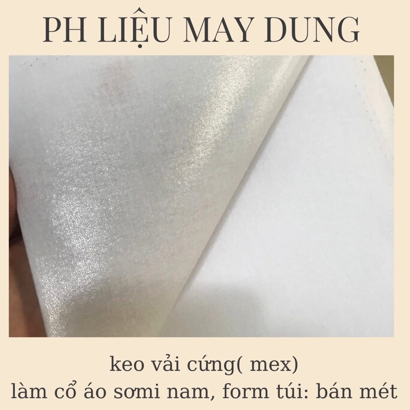 Keo vải cứng làm cổ, làm lưng quần- mex vải cứng khổ 90cm