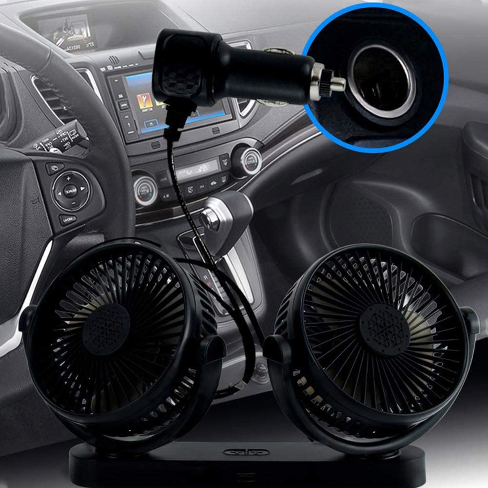 Quạt Làm Mát Hai Đầu Xoay 360 Độ Tiếng Ồn Thấp Dễ Điều Chỉnh Cho Xe Hơi