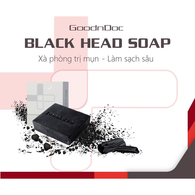 XÀ PHÒNG RỬA MẶT GIẢM MỤN LƯNG THAN HOẠT TÍNH GOODNDOC BLACKHEAD SOAP 100g