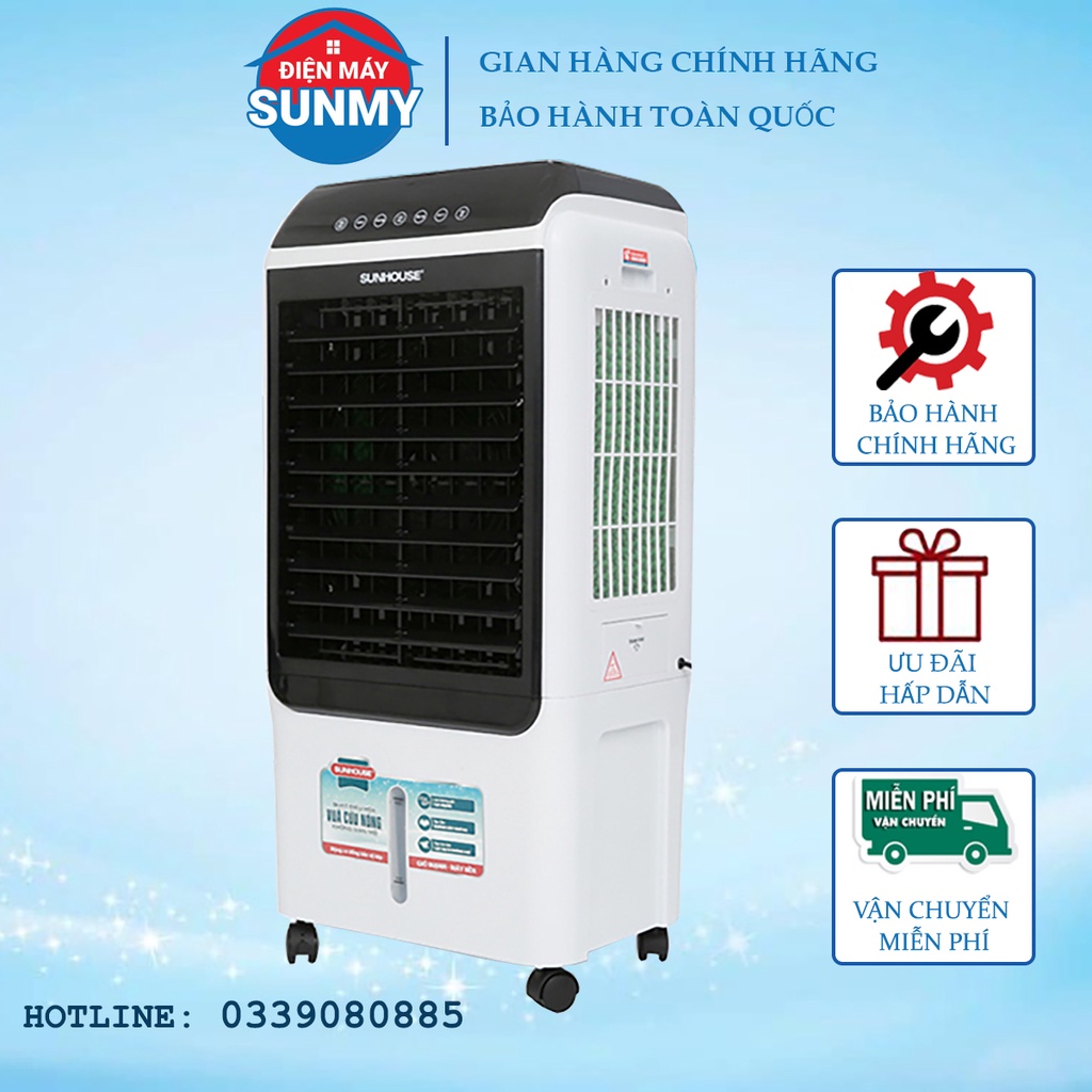 Máy làm mát không khí Sunhouse SHD7727 40 lít, quạt điều hòa, quạt hơi nước SHD7727 - Bảo hành chính hãng toàn quốc