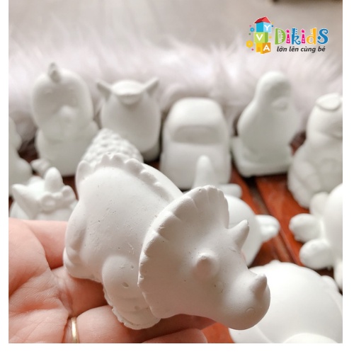 Tượng thạch cao,tô màu cho bé, 20 tượng + 12 màu + 2 cọ và khay pha màu - DIKIDS STORE