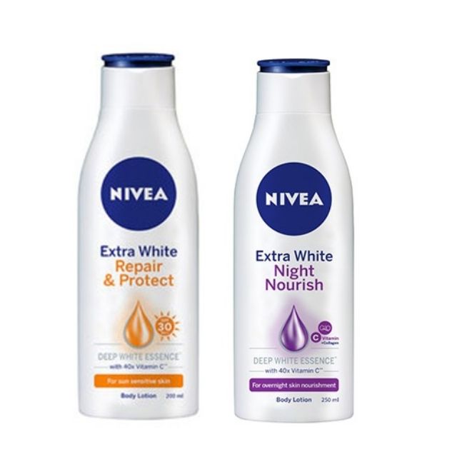 Combo 2 chai sữa dưỡng thể trắng da Nivea Ngày Và đêm