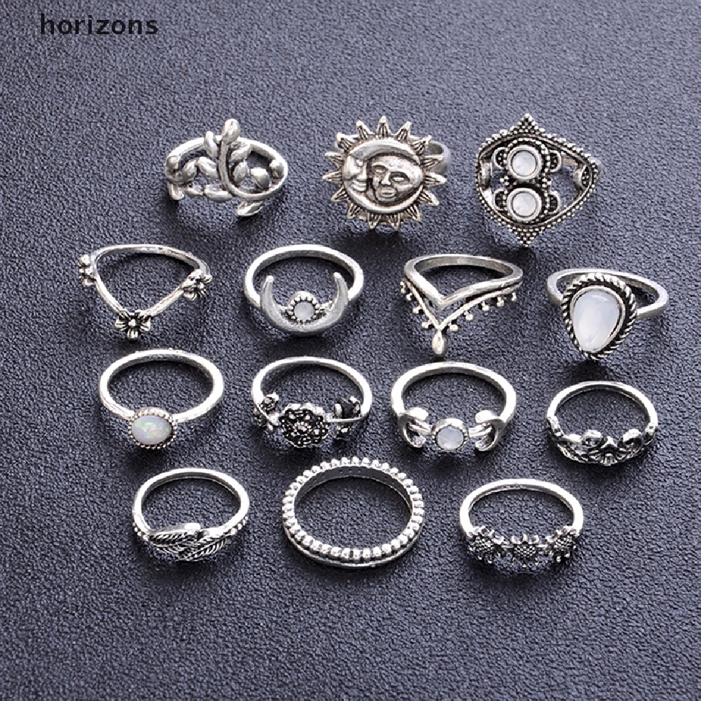 Set 14 Nhẫn Đeo Đốt Ngón Tay Nhiều Kiểu Phong Cách Boho
