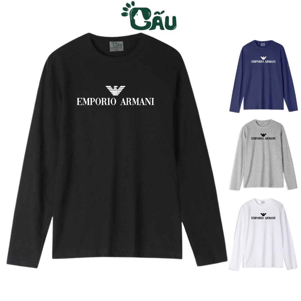 Áo thun tay dài Men194 vải coton dày dặn, mềm mịn, co dãn - form regular - TD EMPORIO ARMANI