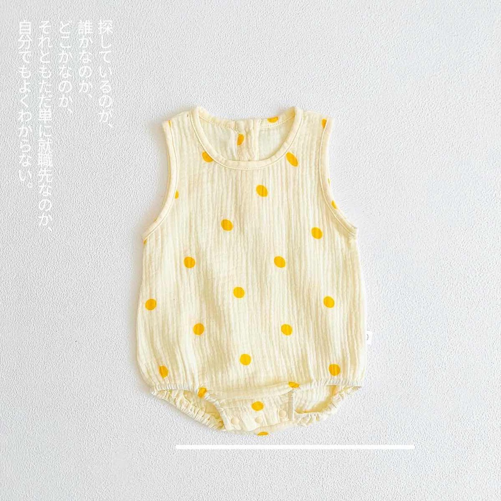Bộ Áo Liền Quần Sát Nách Vải Cotton Kiểu Bắc Âu Dễ Thương Cho Bé Sơ Sinh Từ 0-2 Tuổi
