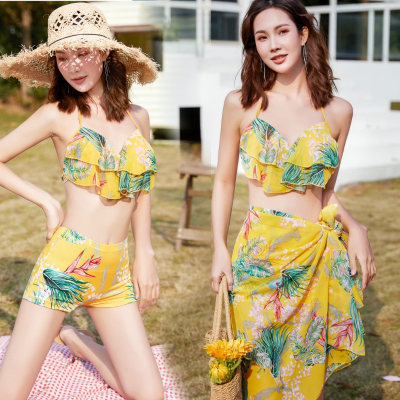 Bộ Đồ Bơi Ba Mảnh Dáng Ôm Che Bụng Thời Trang Xuân Hè Cho Nữ