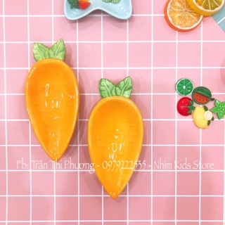 Đĩa Sứ ăn dặm cho bé hình Cà Rốt