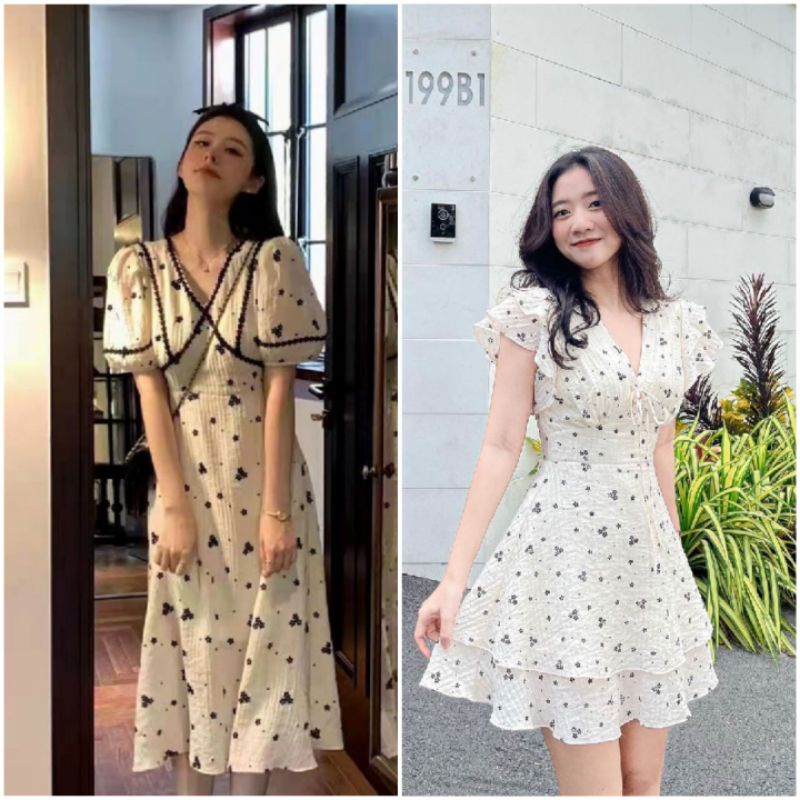 Váy hoa thô boy loại 1 tiểu thư nhẹ nhàng