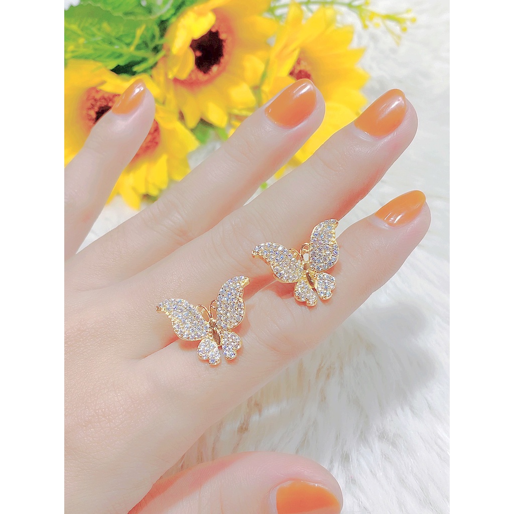 Bông tai nữ - phụ kiện nail đính đá UHA , chuôi cài chắc chắn, kiểu dáng hiện đại, thu hút, sang trọng B80