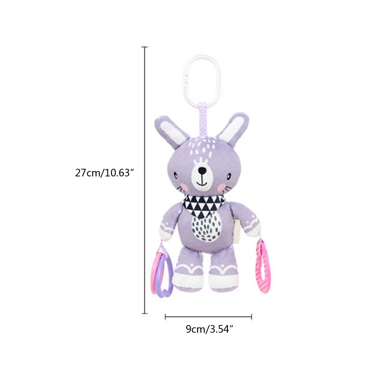 Đồ Chơi Treo Xe Đẩy Em Bé Họa Tiết Hoạt Hình Động Vật Có Chuông Cảm Biến Dễ Thương