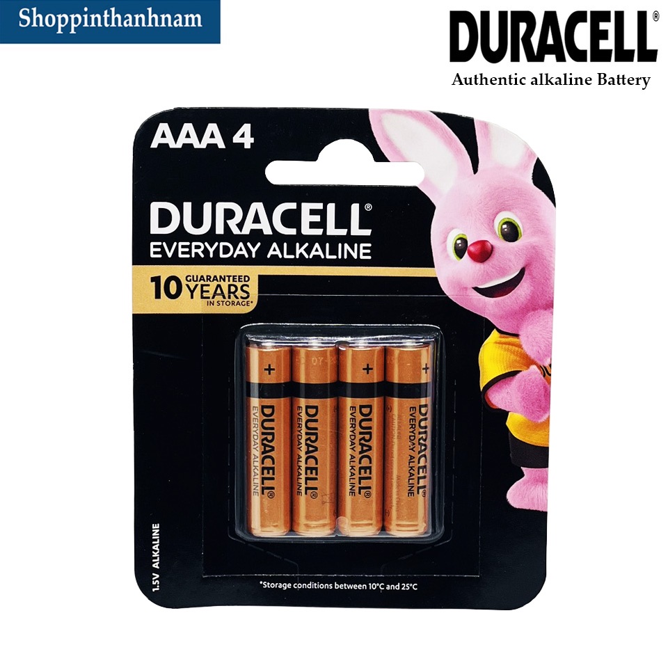 Pin AAA Duracell Đũa 1,5V Cao Cấp Vỉ 4 Viên Chính Hãng Dung Lượng Cao