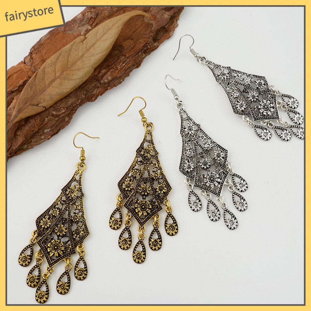 Bông tai nữ trang dáng dài tạo hình độc đáo