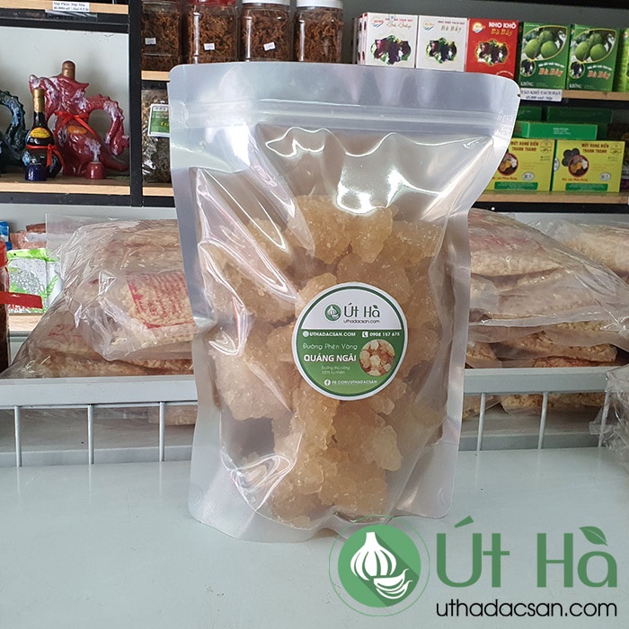 Đường Phèn Vàng Quảng Ngãi Túi 1KG Đường Phèn Mật Mía Thủ Công 100% Tự Nhiên - Út Hà Đặc Sản