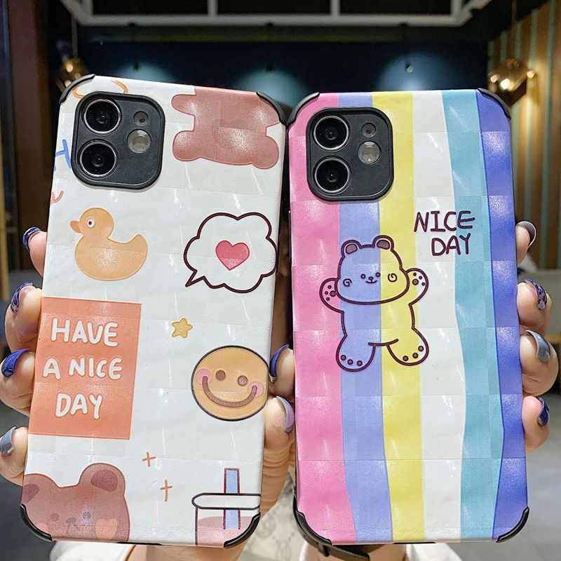Ốp điện thoại silicon chống rơi họa tiết dễ thương cho IPhone 6 6+ 7 8+ SE X XS XR XSMAX 11 11pro 11promax 12 12promax