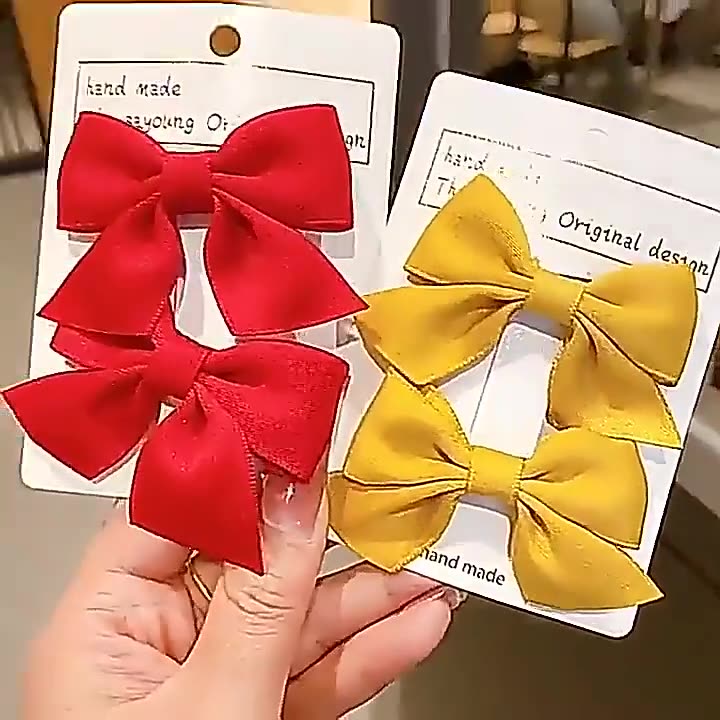 Set 2 kẹp tóc nơ tiểu thư cho bé dễ thương xinh xắn đáng yêu