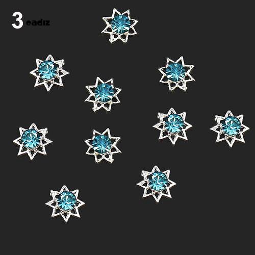 [Hàng mới về] Set 10 hạt ngôi sao năm cánh khảm kim cương giả đính trang trí móng tay nghệ thuật