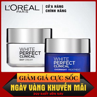 KHUYẾN MÃI Bộ 2 kem dưỡng làm sáng da Ngày& Đêm L'Oreal paris White Perfect Clinical  $$