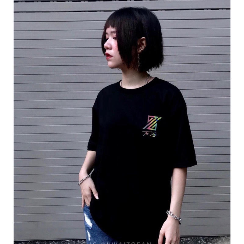 Áo thun form rộng unisex the zen tay lỡ phản quang 7 màu cotton mềm mịn co giãn