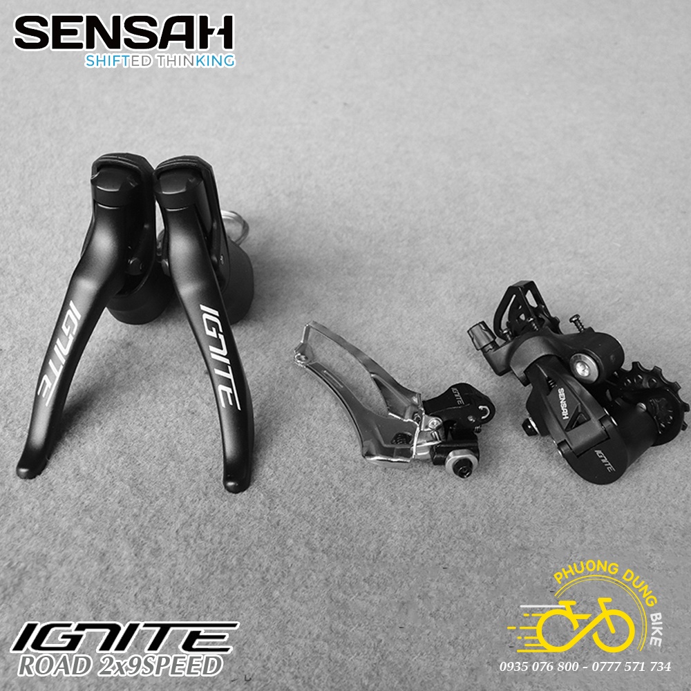 Groupset Mini: Tay đề lắc, Củ đề, Sang đĩa xe đạp SENSAH IGNITE 2x9 Speed