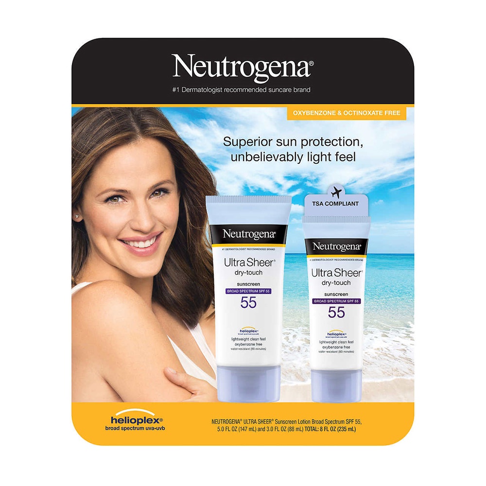 Combo kem chống nắng Neutrogena Ultra Sheer Dry-Touch Sunscreen SPF55 (147ml+88ml)