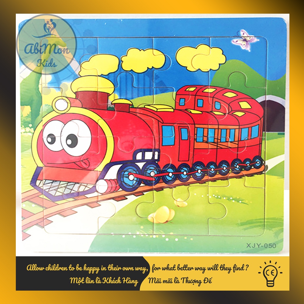 Tranh Ghép Hình Gỗ 16 Miếng Cho Bé ☘️ Montessori cao cấp ✨ (Đồ chơi Gỗ - Đồ chơi Giáo Dục - An toàn - Thông minh)