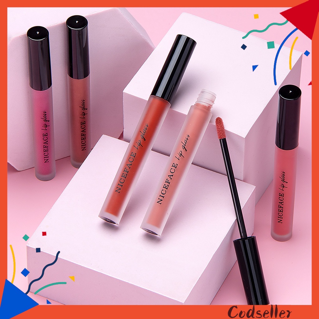 CODseller 10Pcs 1.6g Lip Gloss Velvet Effect Waterproof Cosmetics Matte Liquid Lipgloss for Beauty