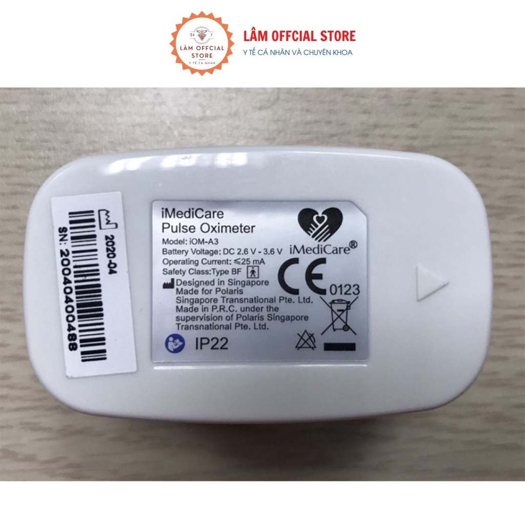 Máy đo nồng độ oxi trong máu iMediCare iOM-A3 hành chính hãng bảo hành 24 tháng công nghệ SINGAPORE