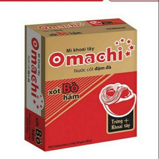 Mì khoai tây omachi xốt bò hầm và sườn hầm ngũ quả 30gói x80g /1 thùng